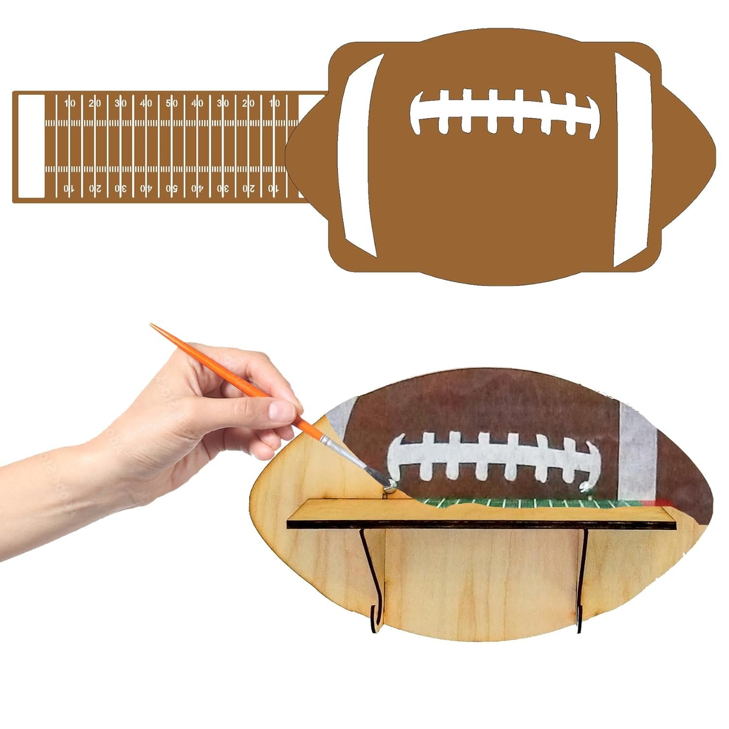Kid's Paintable Shelf Craft Kit - Football + Field (STENCILS